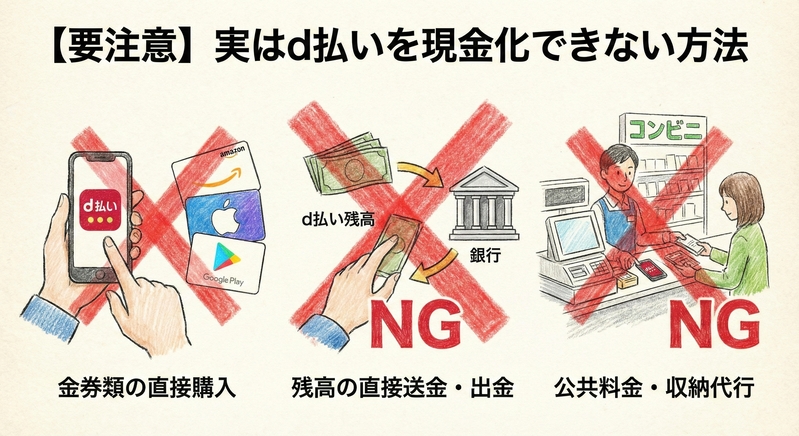 【要注意】実はd払いを現金化できない方法