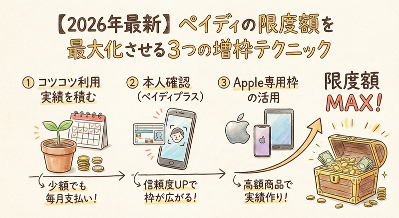 ペイディの限度額を最大化させる3つの増枠テクニック