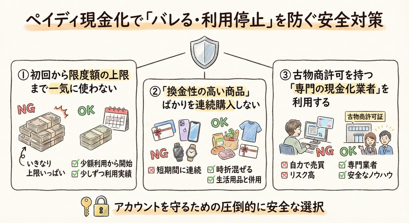 ペイディ現金化で「バレる・利用停止」を防ぐ安全対策