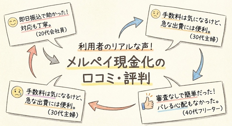利用者のリアルな声!メルペイ現金化の口コミ・評判(5選)