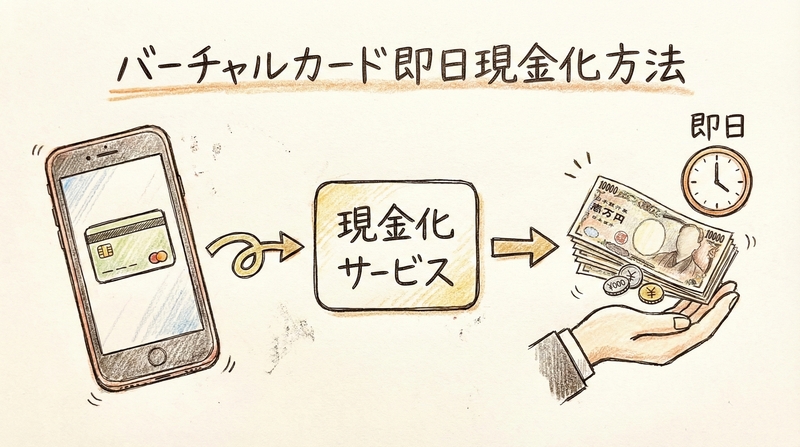 バーチャルカードの即日現金化方法